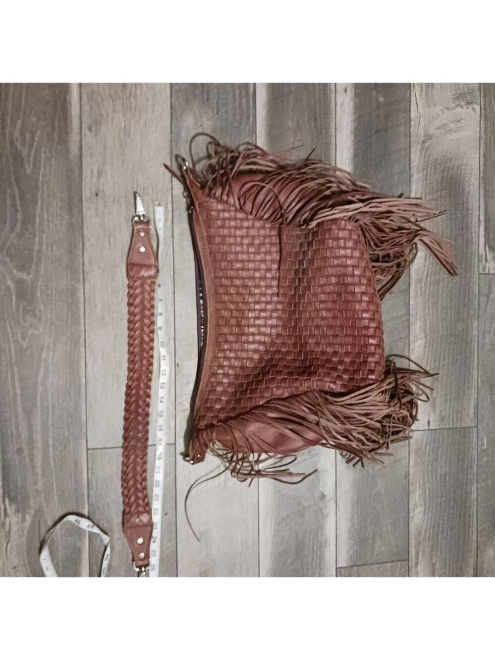 Custom Made Basketweave Fringe Hobo Purse. - Picture 11 of 13